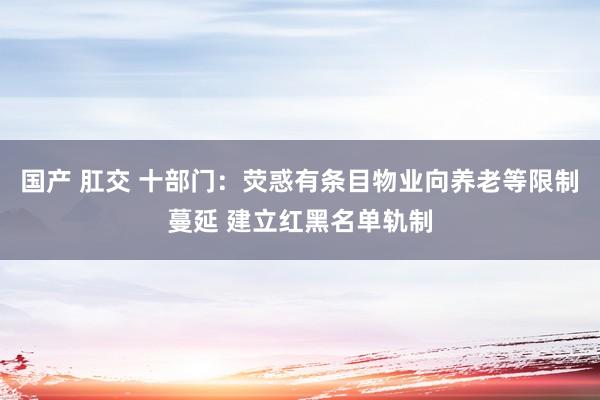 国产 肛交 十部门：荧惑有条目物业向养老等限制蔓延 建立红黑名单轨制