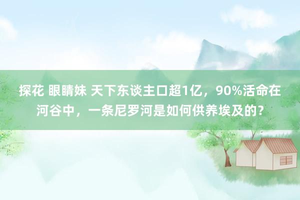 探花 眼睛妹 天下东谈主口超1亿，90%活命在河谷中，一条尼罗河是如何供养埃及的？