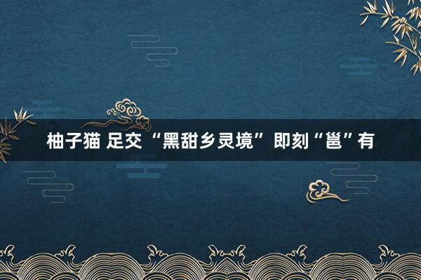 柚子猫 足交 “黑甜乡灵境” 即刻“邕”有