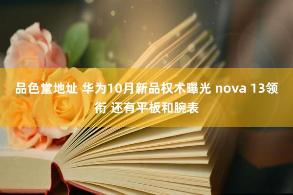 品色堂地址 华为10月新品权术曝光 nova 13领衔 还有平板和腕表