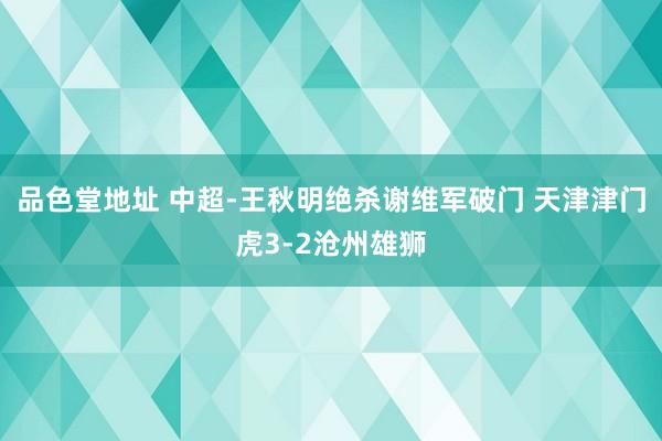 品色堂地址 中超-王秋明绝杀谢维军破门 天津津门虎3-2沧州雄狮