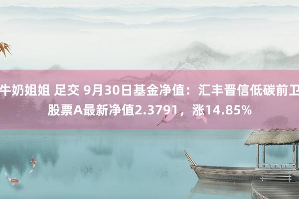 牛奶姐姐 足交 9月30日基金净值：汇丰晋信低碳前卫股票A最新净值2.3791，涨14.85%