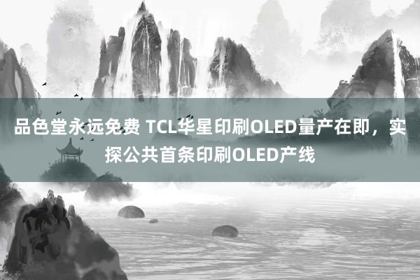 品色堂永远免费 TCL华星印刷OLED量产在即，实探公共首条印刷OLED产线