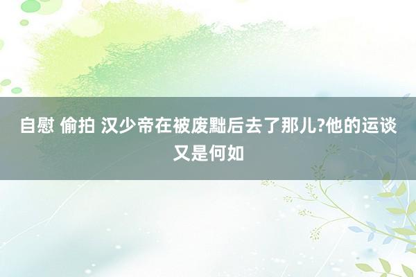 自慰 偷拍 汉少帝在被废黜后去了那儿?他的运谈又是何如