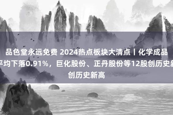 品色堂永远免费 2024热点板块大清点丨化学成品股平均下落0.91%，巨化股份、正丹股份等12股创历史新高