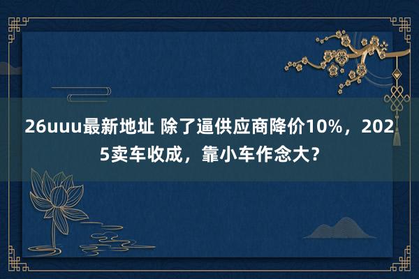 26uuu最新地址 除了逼供应商降价10%，2025卖车收成，靠小车作念大？