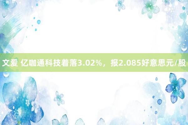 文爱 亿咖通科技着落3.02%，报2.085好意思元/股